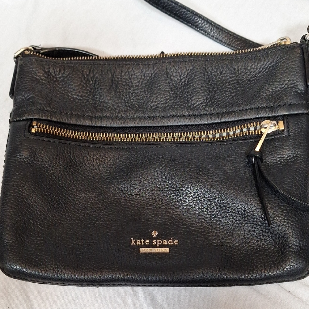 Kate Spade Black Pebbled Leather Crossbody Bag, See Description For Condition